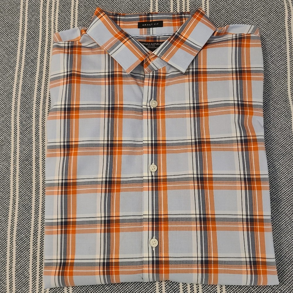 Banana Republic non iron cotton stretch long sleeve dress shirt xl
